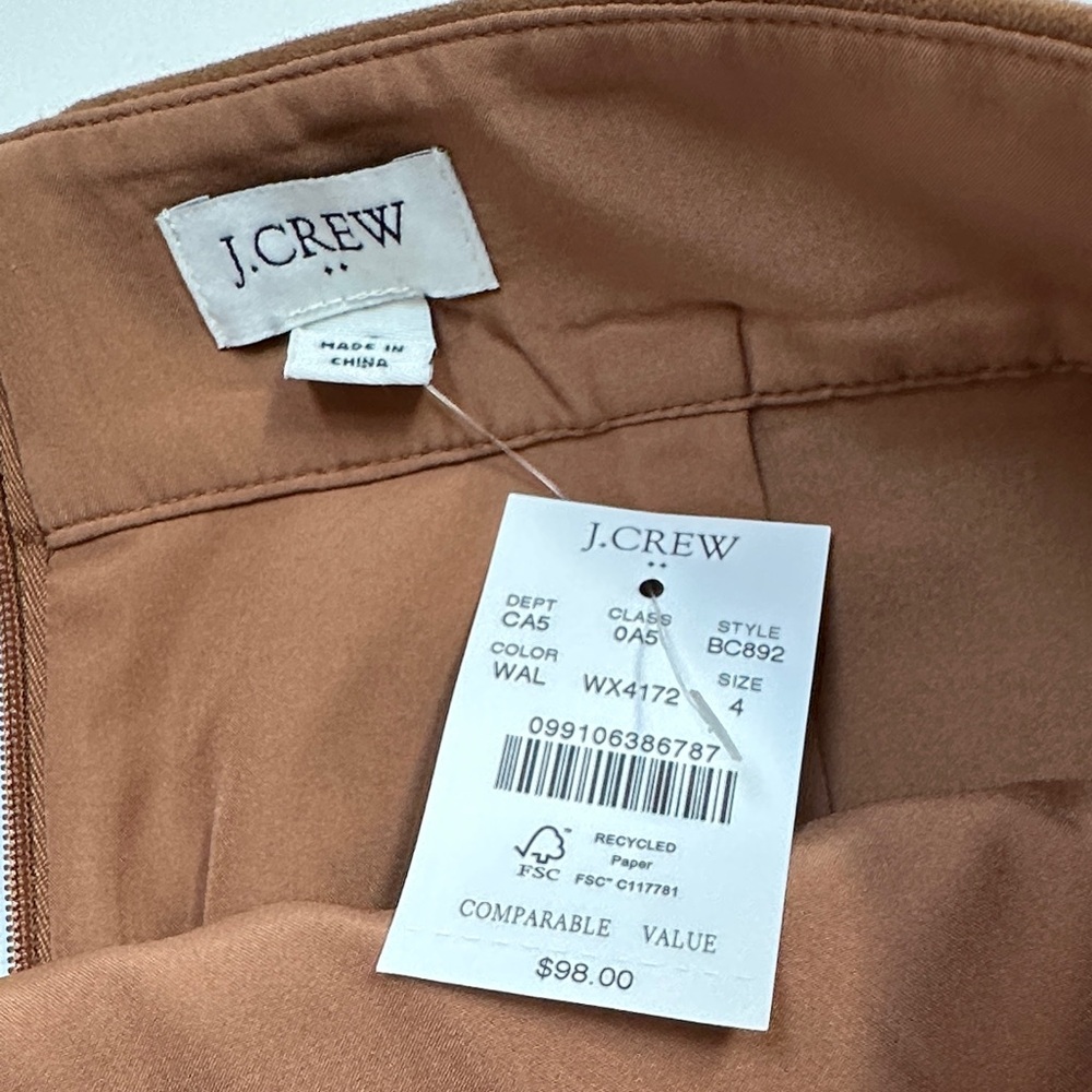 J.Crew Faux-suede Mini Skirt in Walnut 4 - Picture 3 of 5